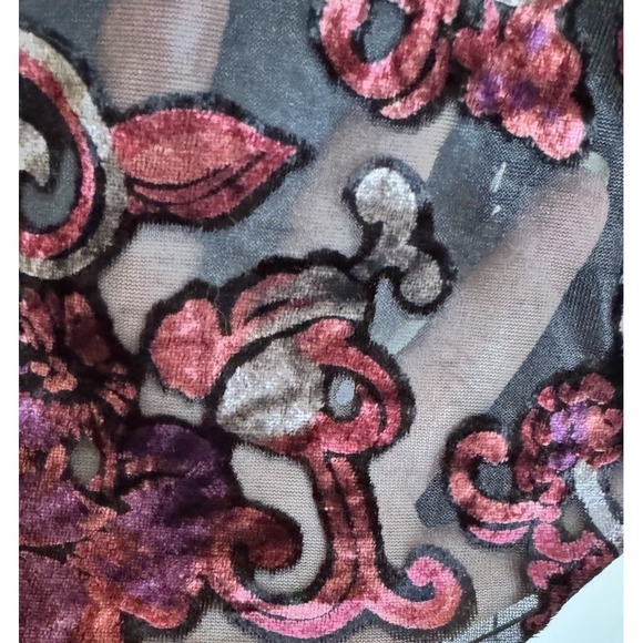 Vtg Y2K Dressbarn Top Tunic 18W Burnout Velvet Fairy Whimsigoth Boho Festival - Picture 9 of 16